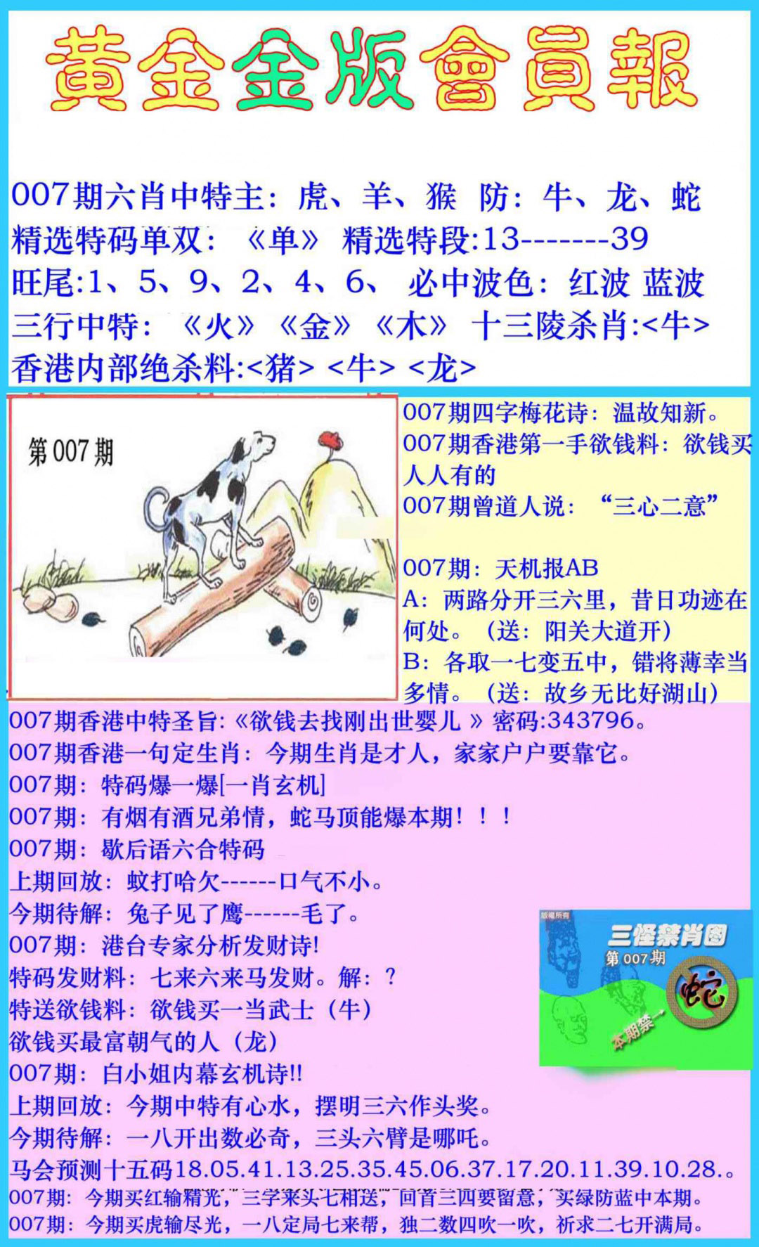 007期黄金金版会员报[图]
